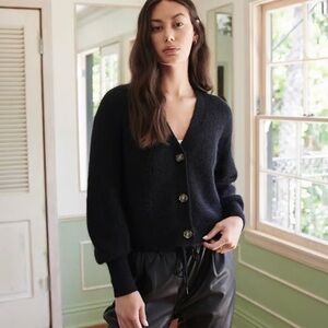 QUINCE black Baby Alpaca-Wool Cropped Cardigan